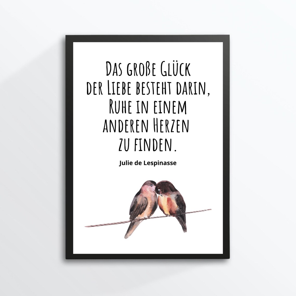 Julie de Lespinasse Love Quote Lovebirds Watercolor Romantic Wall Art