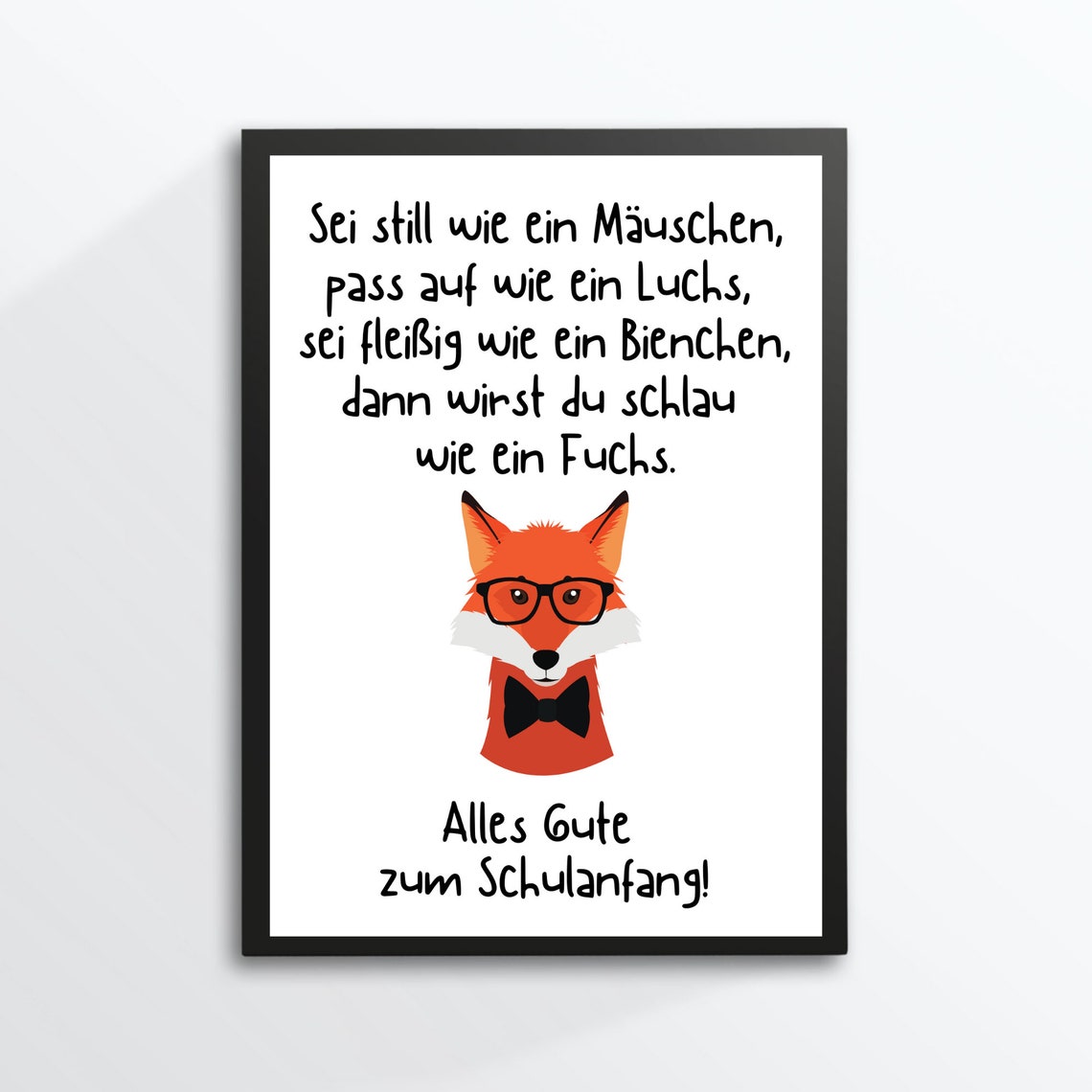 Clever Fox School Poem Back To School Gift Kids Saying Animal Poster