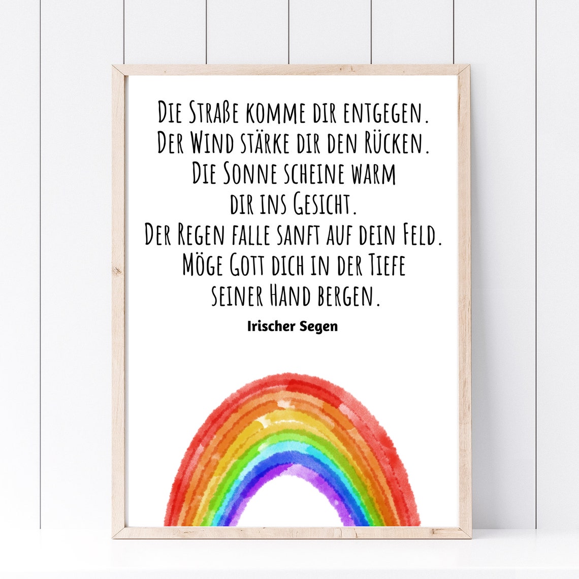 Din A4 Art Print Without Frame Irish Blessing Blessing Saying God Gift Birth Baptism Confirmation Communion Faith Poster Image