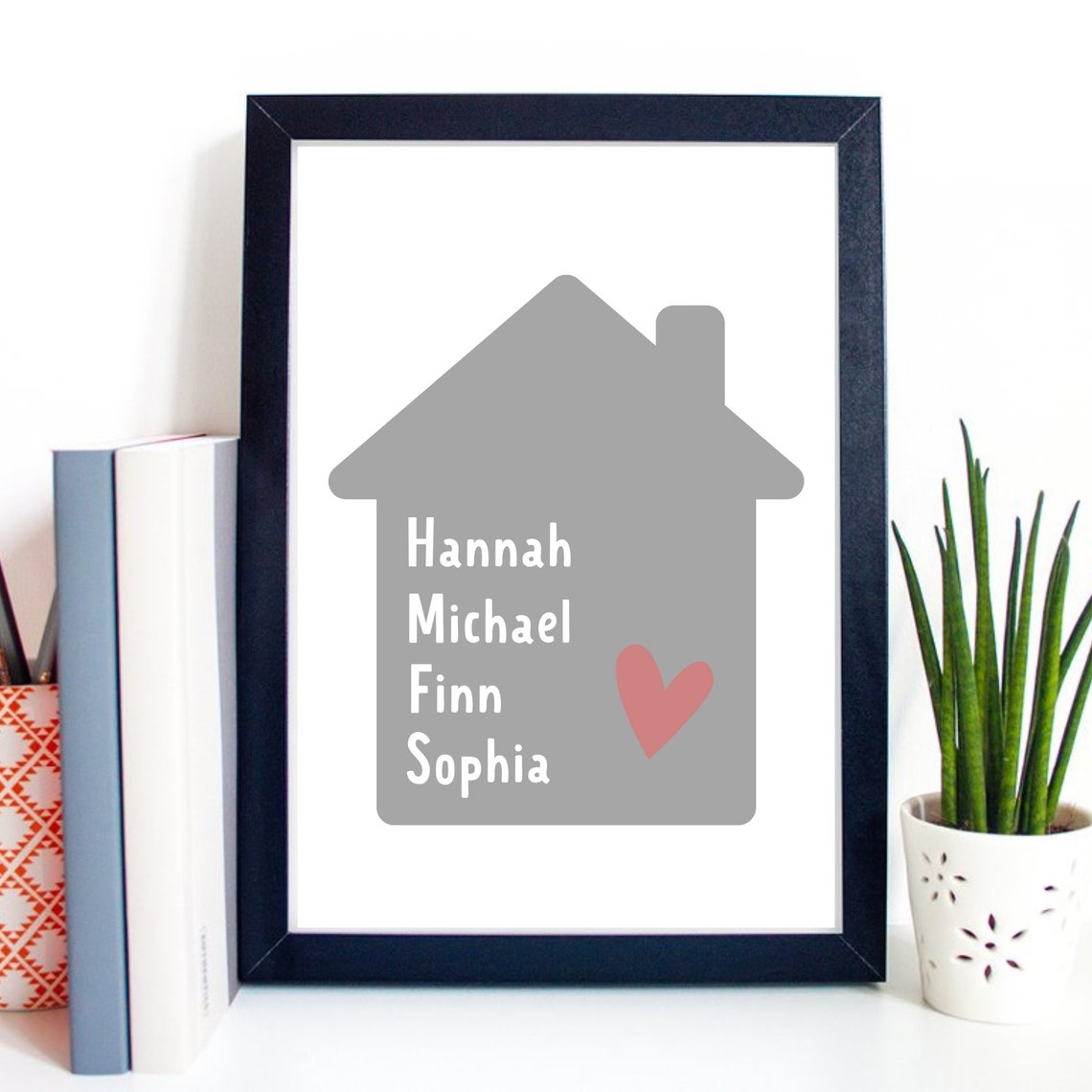 Personalized Family House Names Heart Minimalist Home Decor Wall Art - Image 2