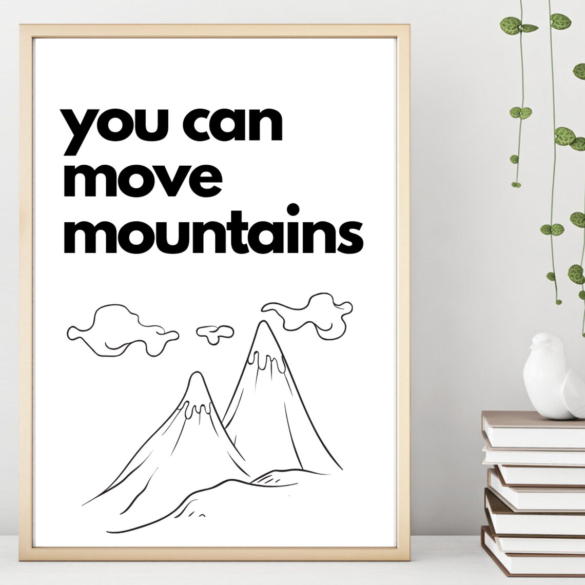 Din A4 Art Print Unframed You Can Move Mountains Saying Move Mountains Motivation Typography Courage Encouragement Image Poster Gift - Image 2