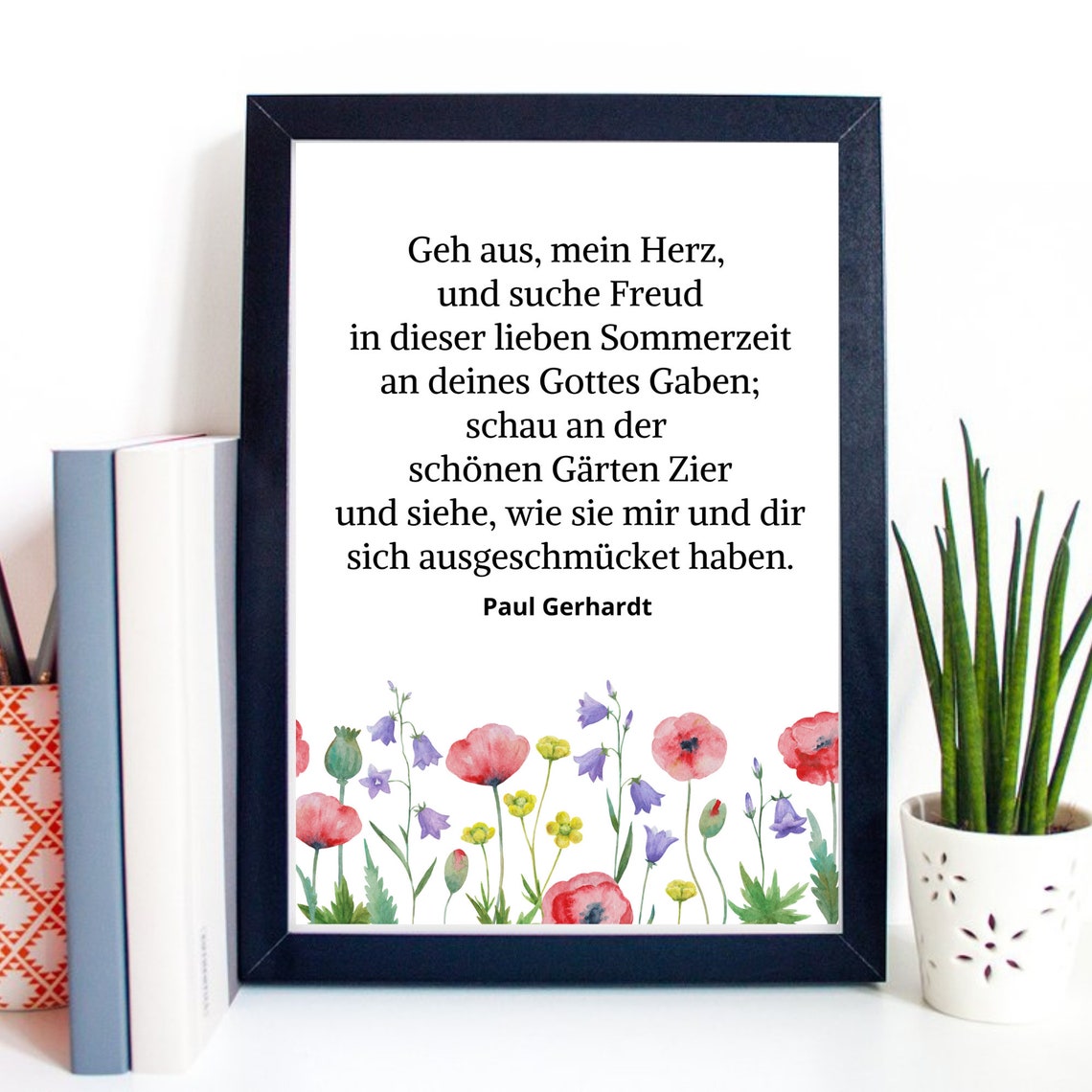 Din A4 Art Print Without Frame Song Paul Gerhardt Go Out Of My Heart And Seek Joy Church God Religion Christianity Picture Poster Print - Image 2