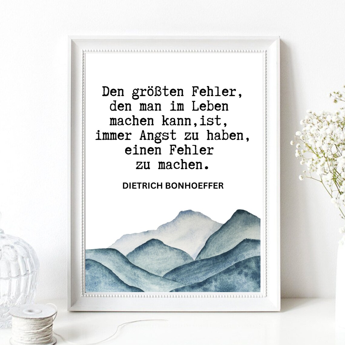 Bonhoeffer Quote Fear of Mistakes German Typography Wall Art Print - Image 2