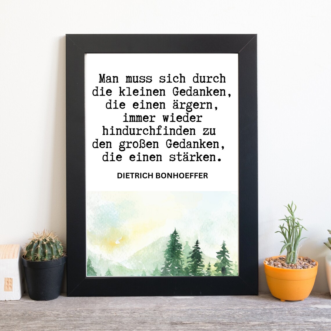 Dietrich Bonhoeffer German Quote Forest Watercolor Motivational Poster - Image 3