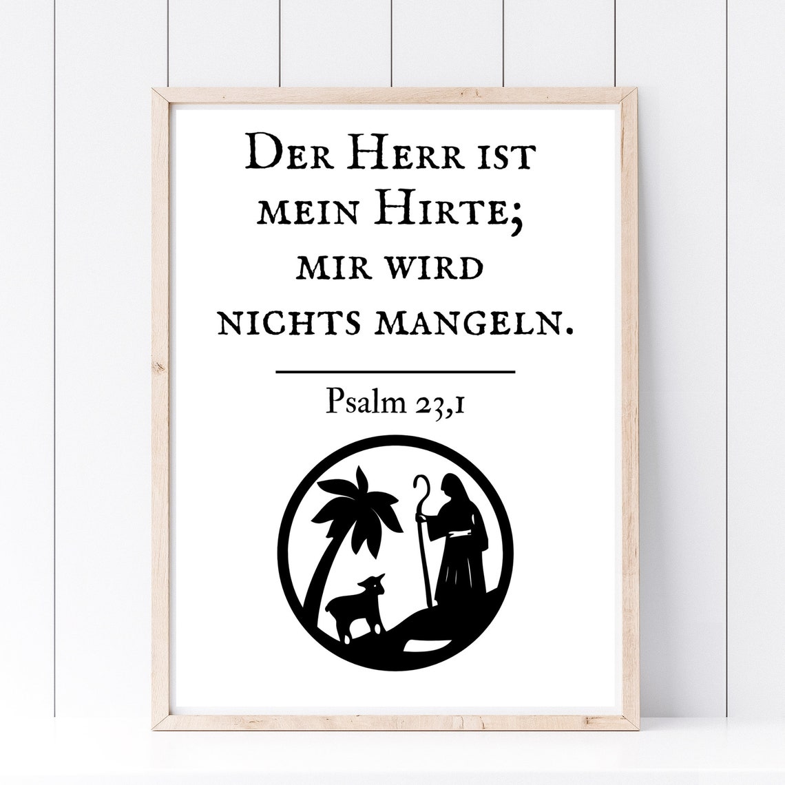 The Lord Is My Shepherd Psalm 23 Verse Sheep Shepherd Art Poster