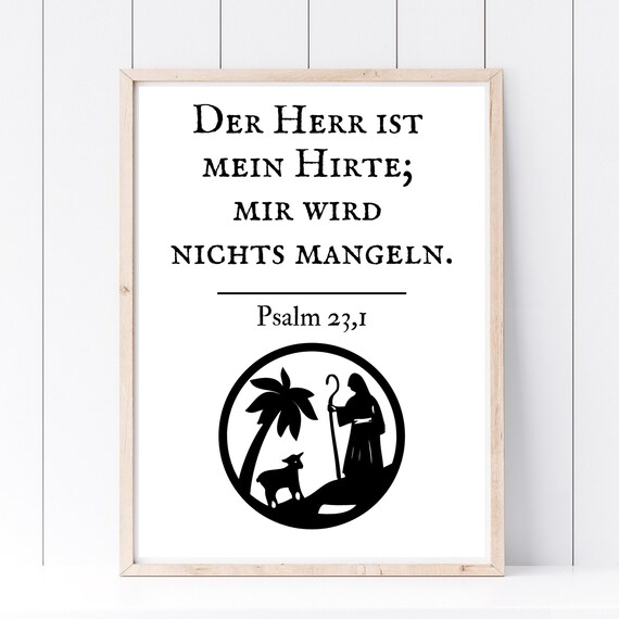 The Lord Is My Shepherd Psalm 23 Verse Sheep Shepherd Art Poster