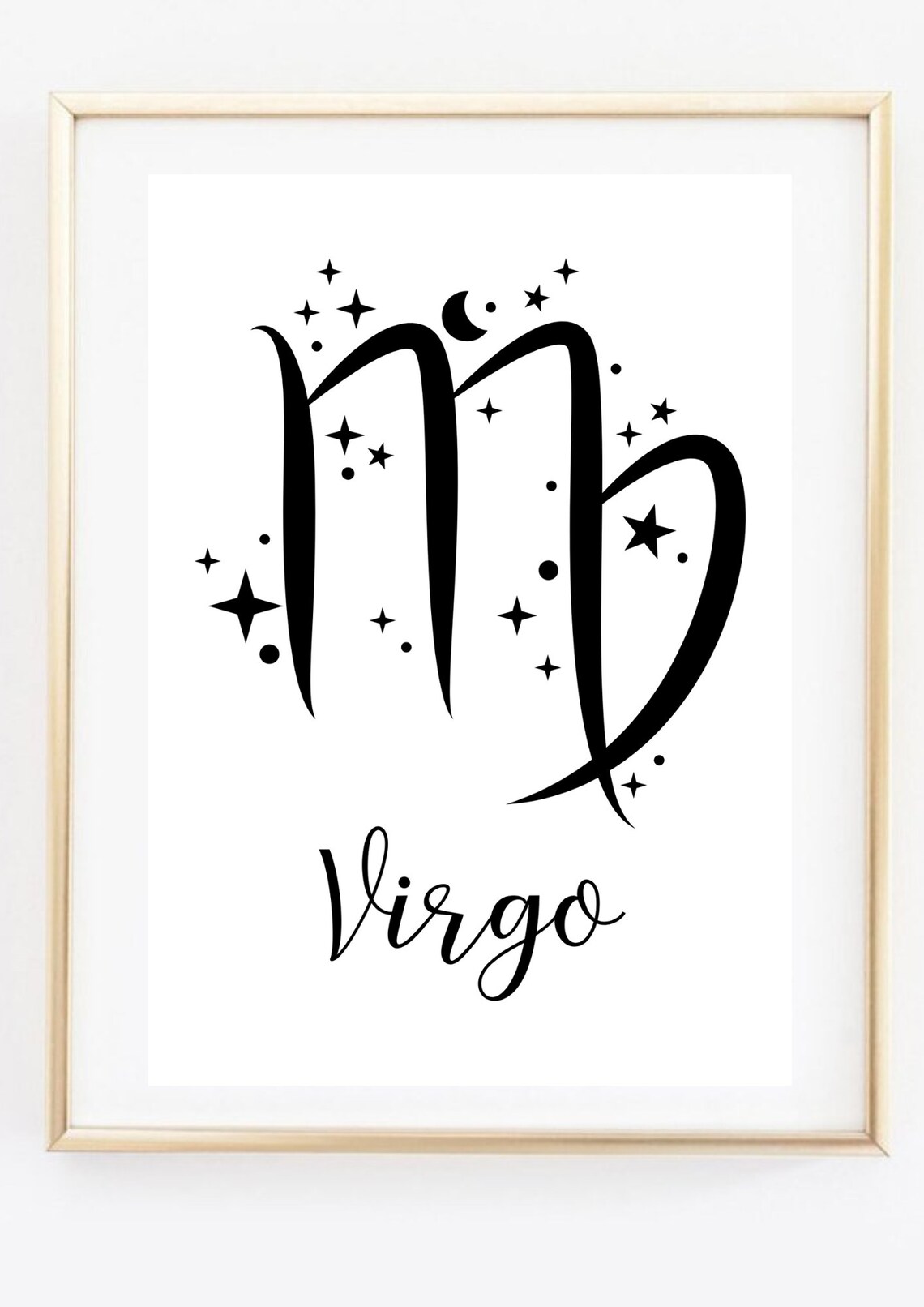 Virgo Zodiac Symbol Starry Script Celestial Astrology Wall Decor Poster - Image 3