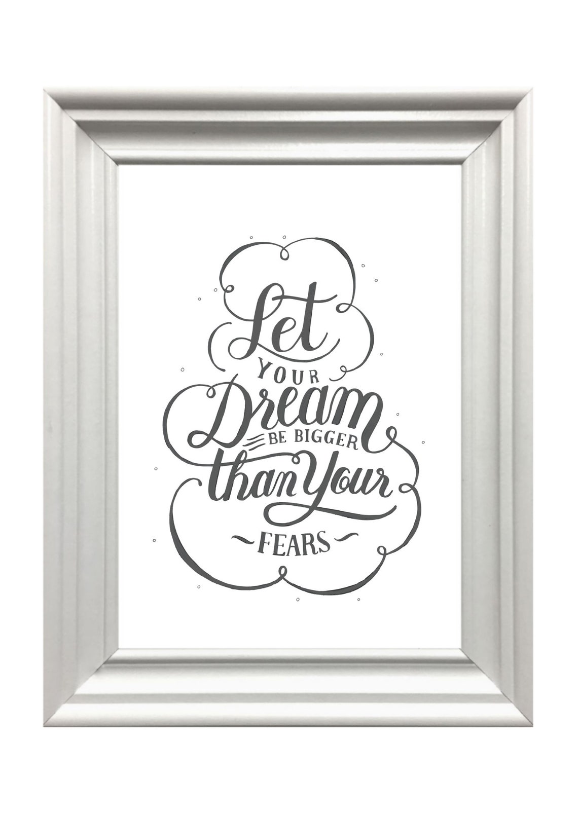 Let Your Dream Be Bigger Than Your Fears Hand Lettering Wall Art - Image 3