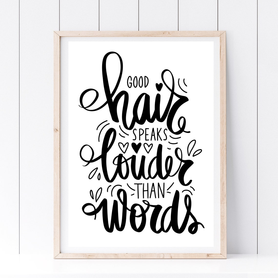 Din A4 Art Print Without Frame Good Hair Speaks Louder Hair Hair Style Hairdresser Salon Beauty Picture Print Poster