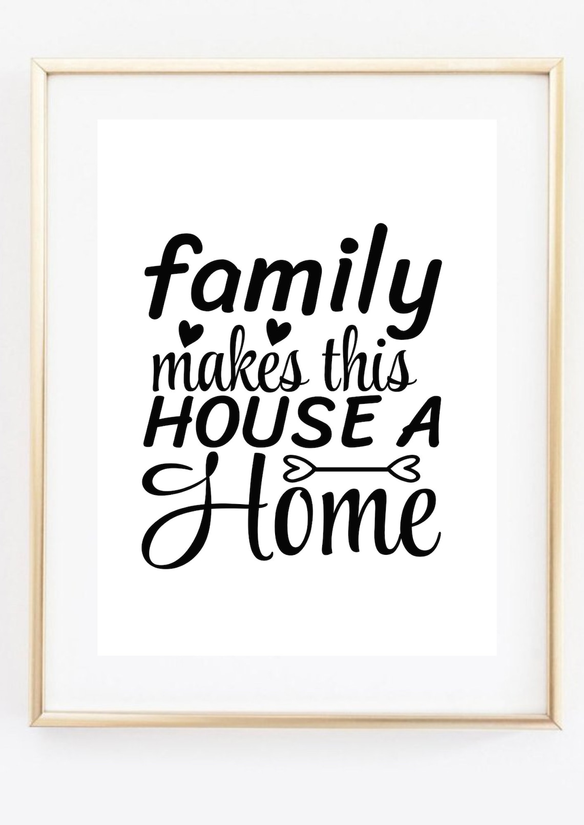 Family Makes This House A Home Quote Typography Wall Art Poster Gift - Image 2