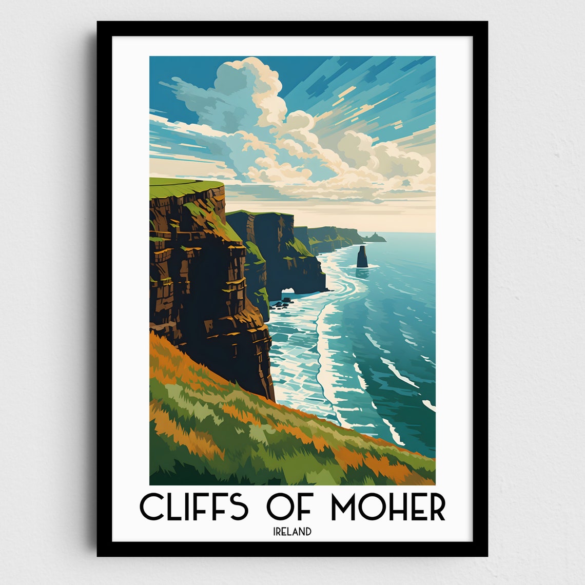Cliffs of Moher Ireland Sea Cliffs Atlantic Ocean View Poster