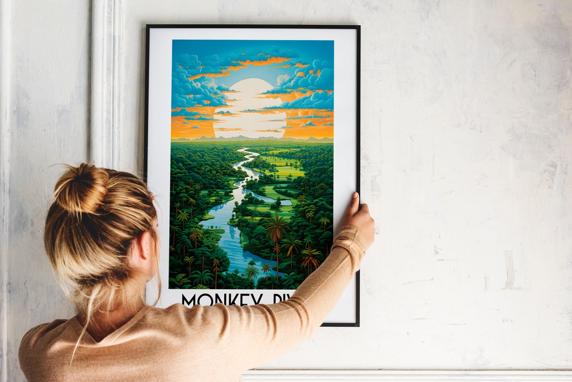 Monkey River Travel Wall Art Belize Painting Gifts Caribbean Home Decor Prints Posters Handmade Art - Image 2