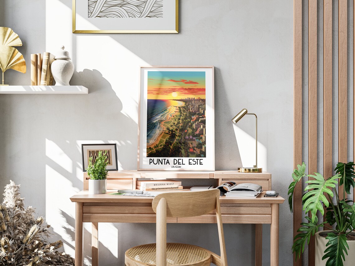 Punta del Este Beach Sunset Skyline Uruguay Travel Art Poster - Image 3