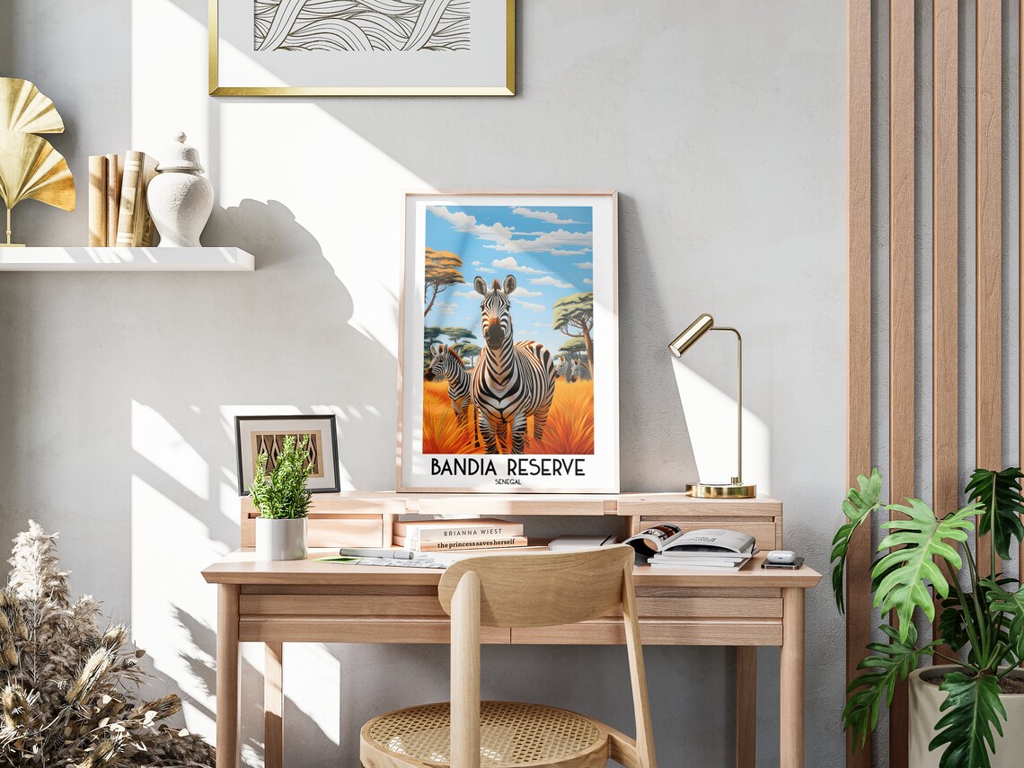 Bandia Reserve Senegal Travel Poster, Africa Art Print - Image 3
