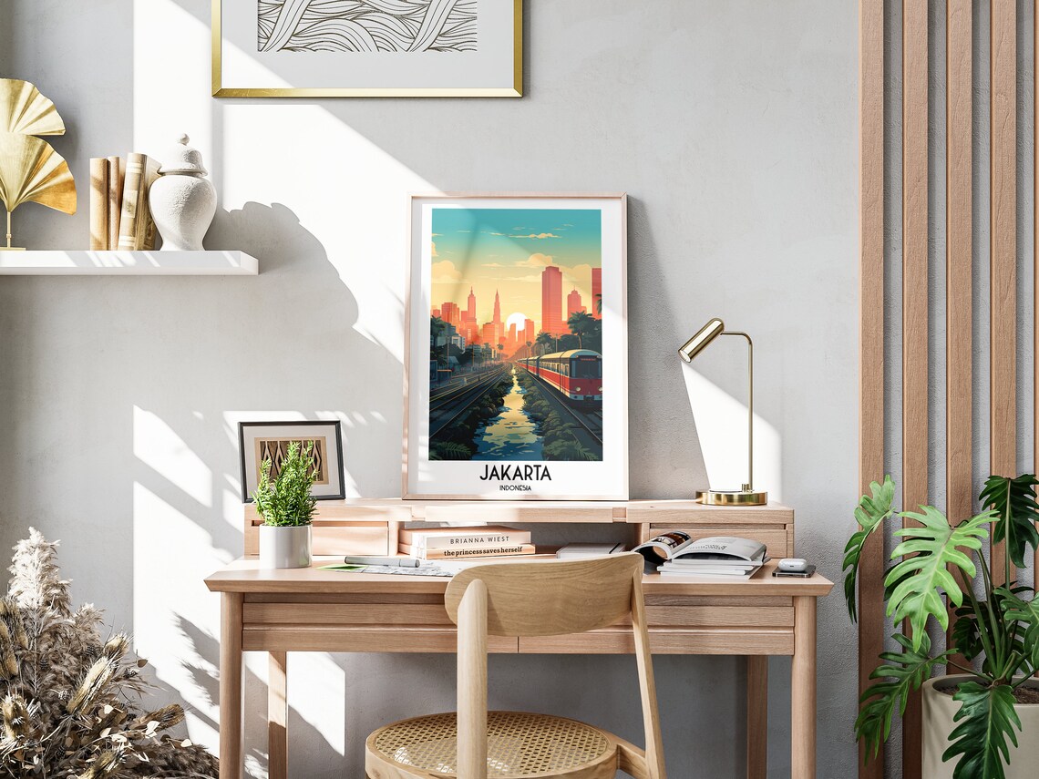 Jakarta Travel Poster, Indonesia Home Decor Print - Image 3