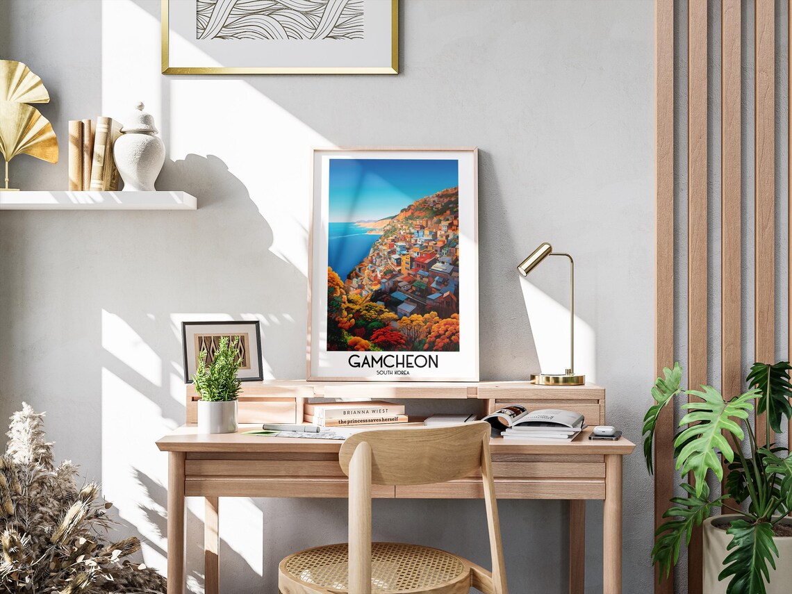 Gamcheon South Korea Colorful Hillside Village Sea Travel Poster - Image 3