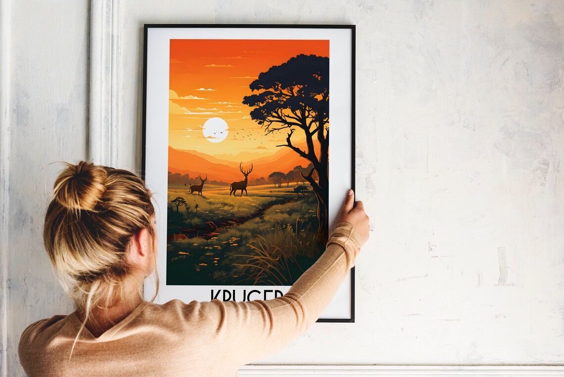 Kruger National Park South Africa Savanna Sunset Safari Travel Poster - Image 2