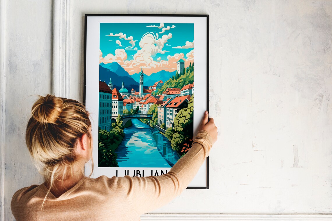 Ljubljana Travel Poster, Slovenia Europe Wall Decor - Image 2