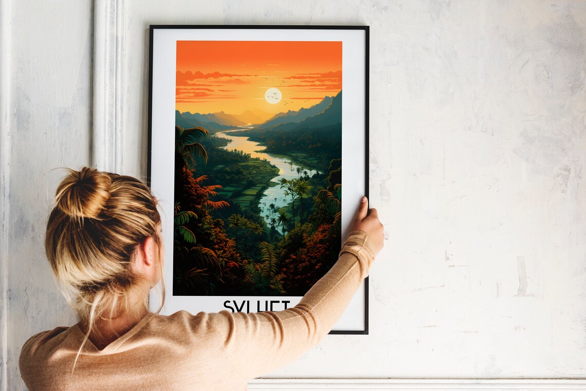 Sylhet Travel Poster, Bangladesh Asia Home Decor - Image 2