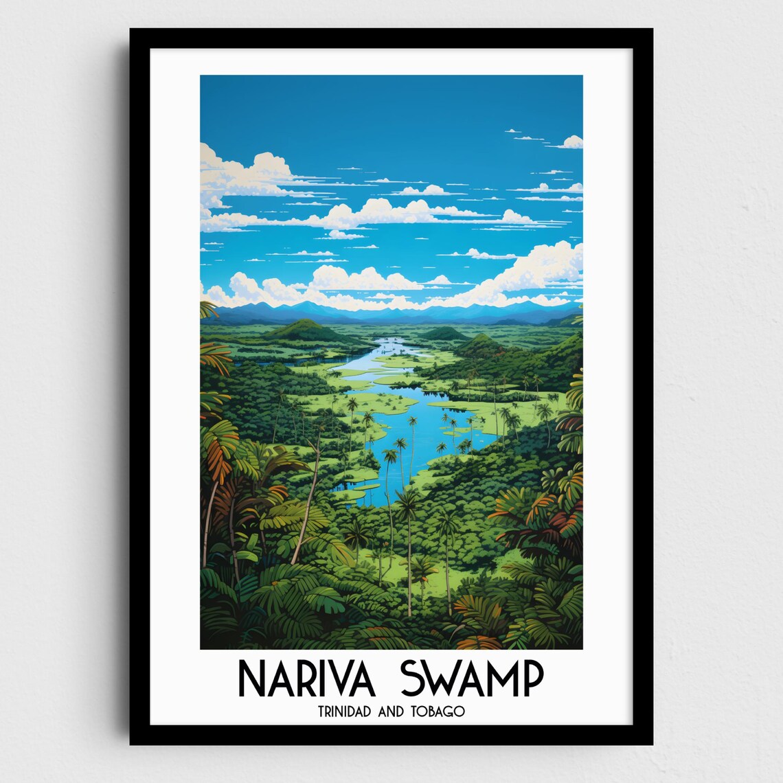 Nariva Swamp Trinidad Tobago Palm Forest River Travel Poster