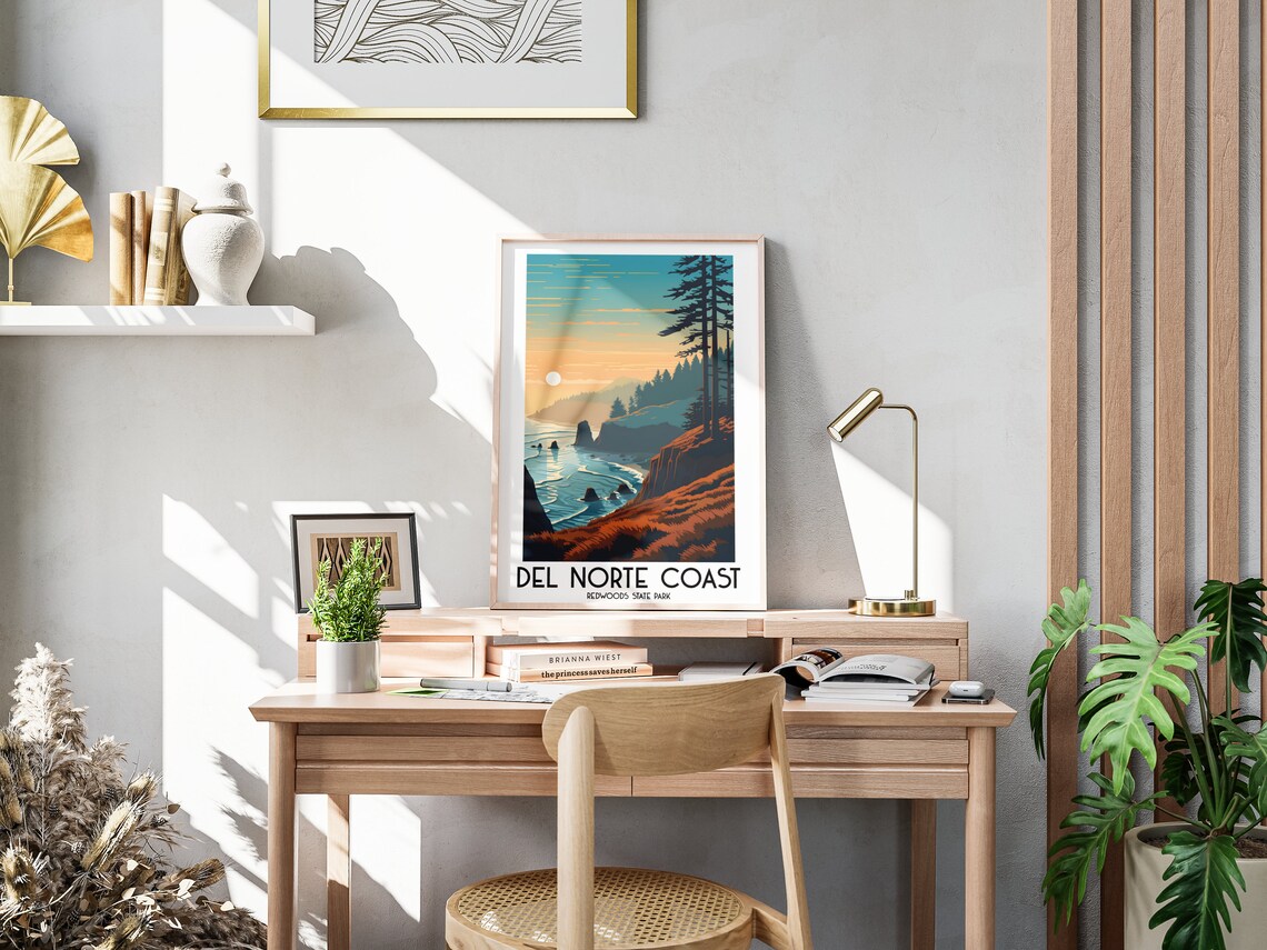 Del Norte Coast California Redwoods Sea Stacks Sunset Travel Poster - Image 3