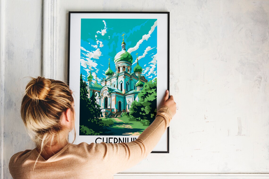 Chernihiv White Cathedral Green Onion Domes Ukraine Travel Poster - Image 2