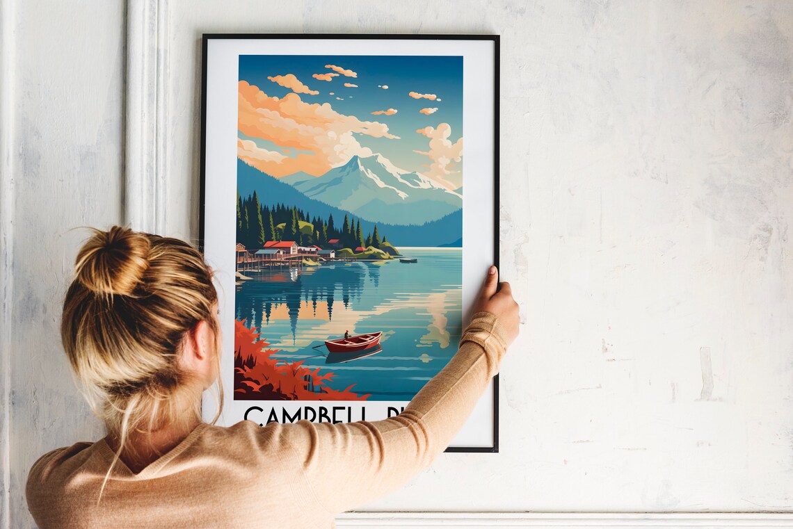 Campbell River Travel Poster, British Columbia Painting - Image 2