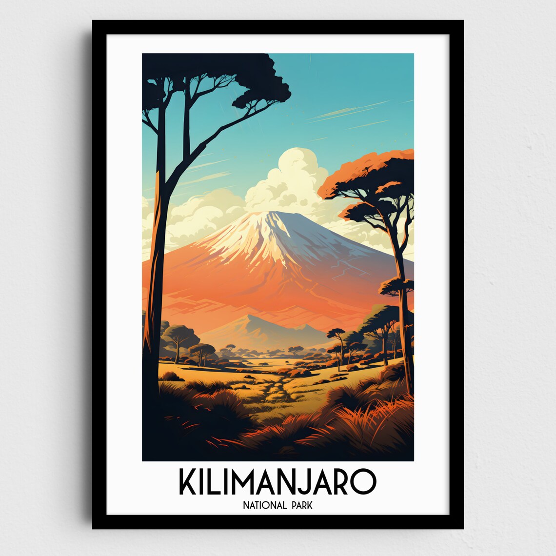 Kilimanjaro National Park Travel Poster, Tanzania
