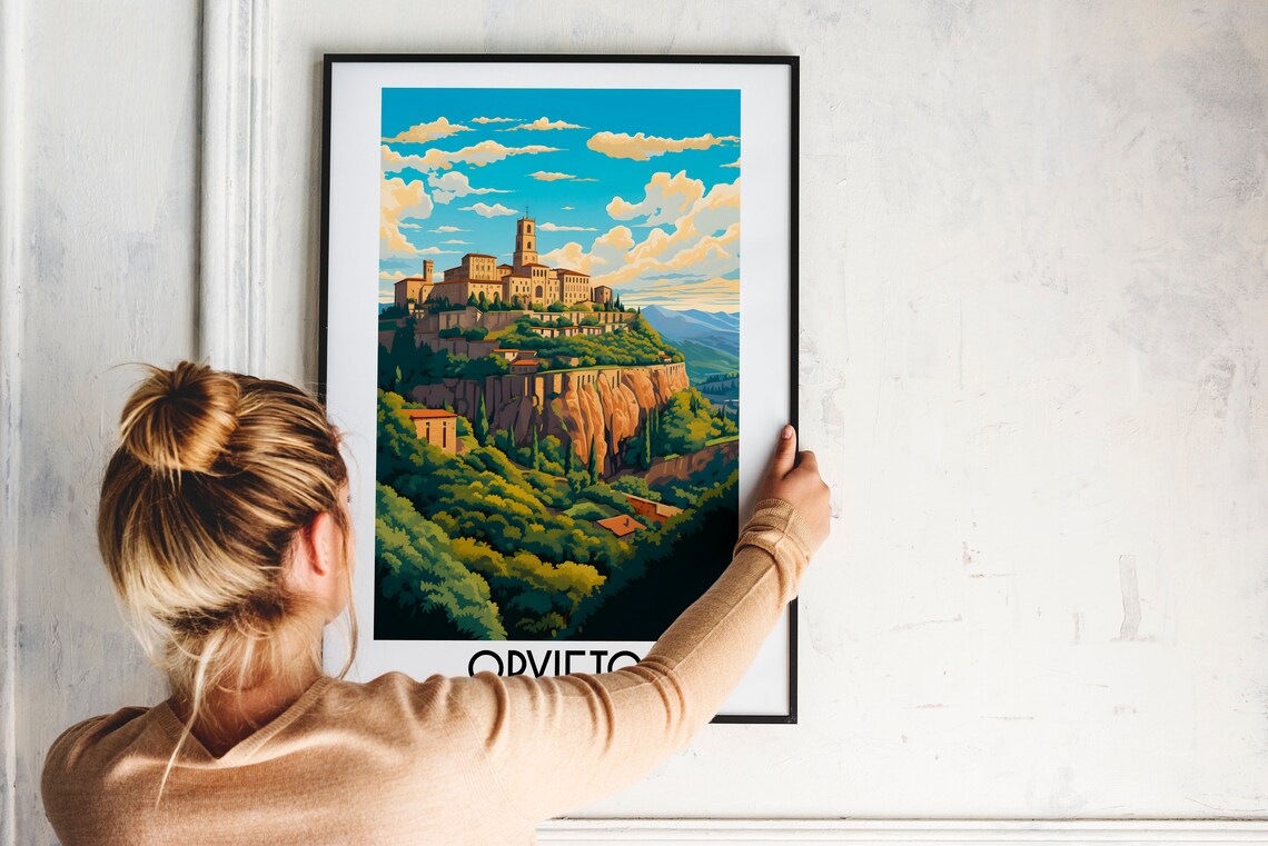 Orvieto Travel Poster, Italy Home Decor Print - Image 2