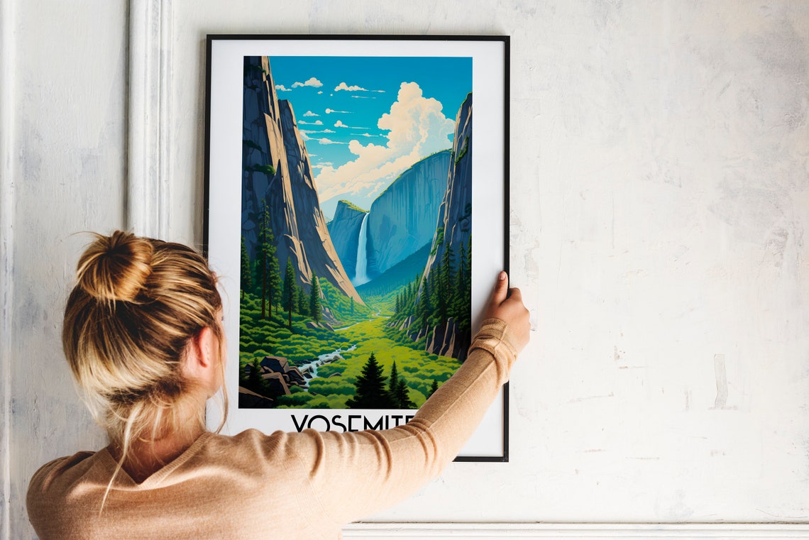 Yosemite National Park Granite Cliffs Waterfall Travel Poster - Image 2