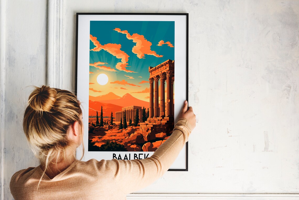 Baalbek Travel Poster, Lebanon Middle East Home Decor - Image 2