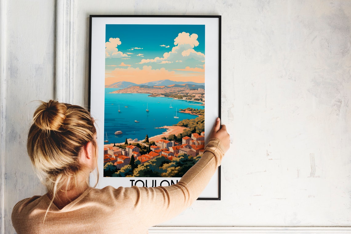 Toulon Travel Wall Art France Painting Gifts Europe Home Decor Prints Posters Handmade Art French - Image 2
