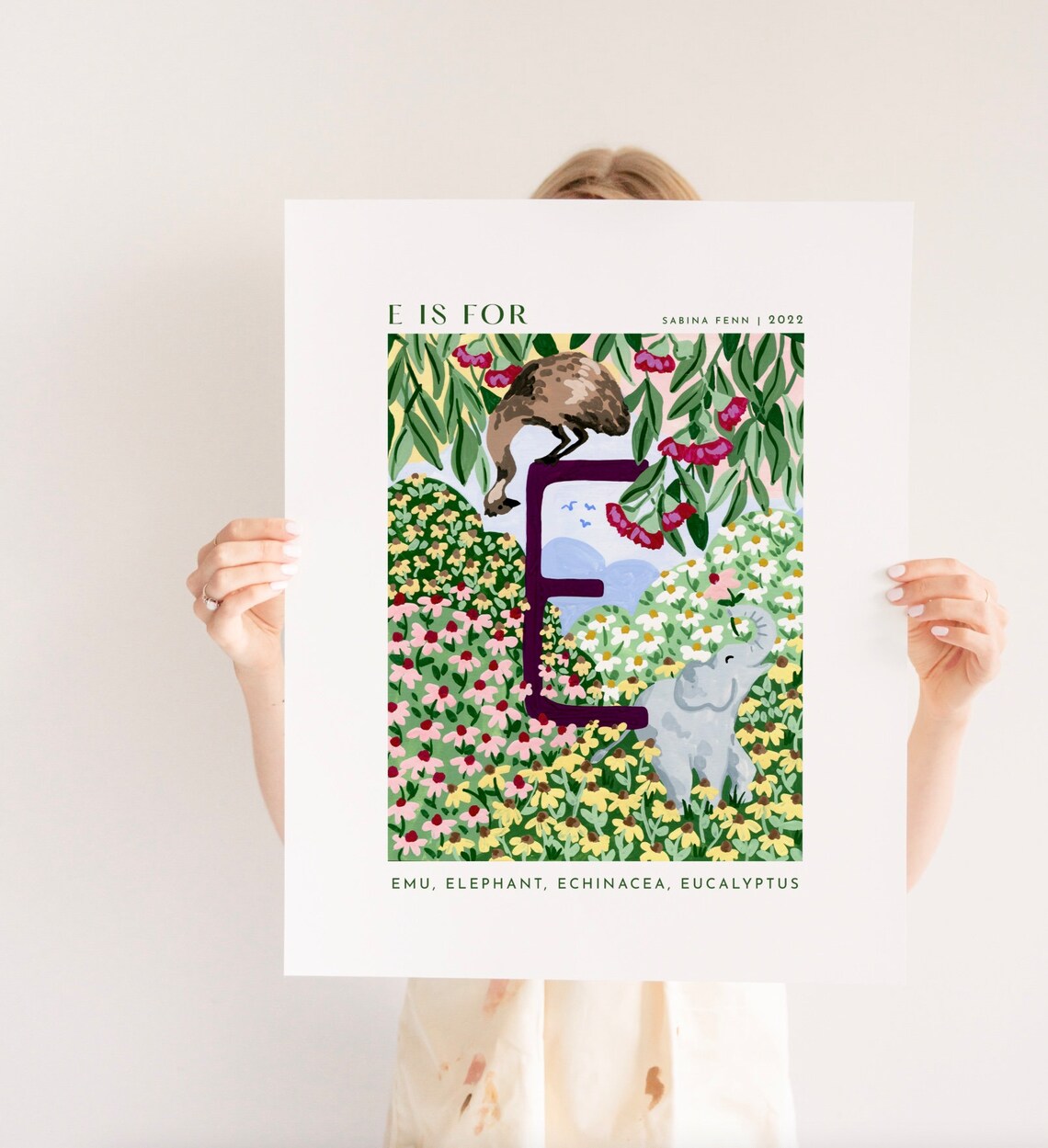 Monogram E Art Print, Nursery Alphabet Decor - Image 3