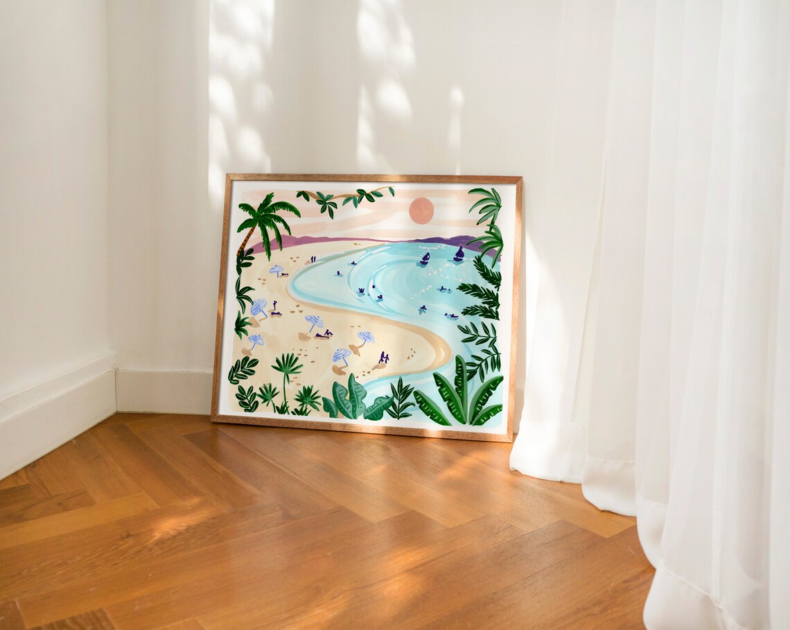 Beach Sunset Ocean Art Print, Tropical Wall Art - Image 2