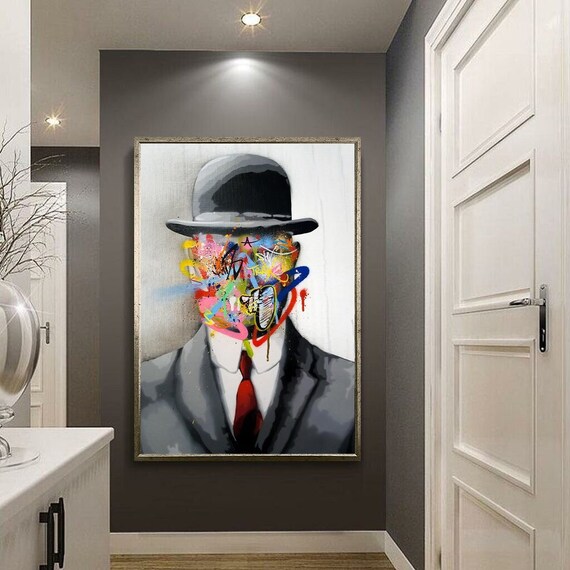 Man In Suit Wall Art Graffiti Man Print Graffiti Man Poster Wall Decor Decor For Gift Print Home Decor Graffiti