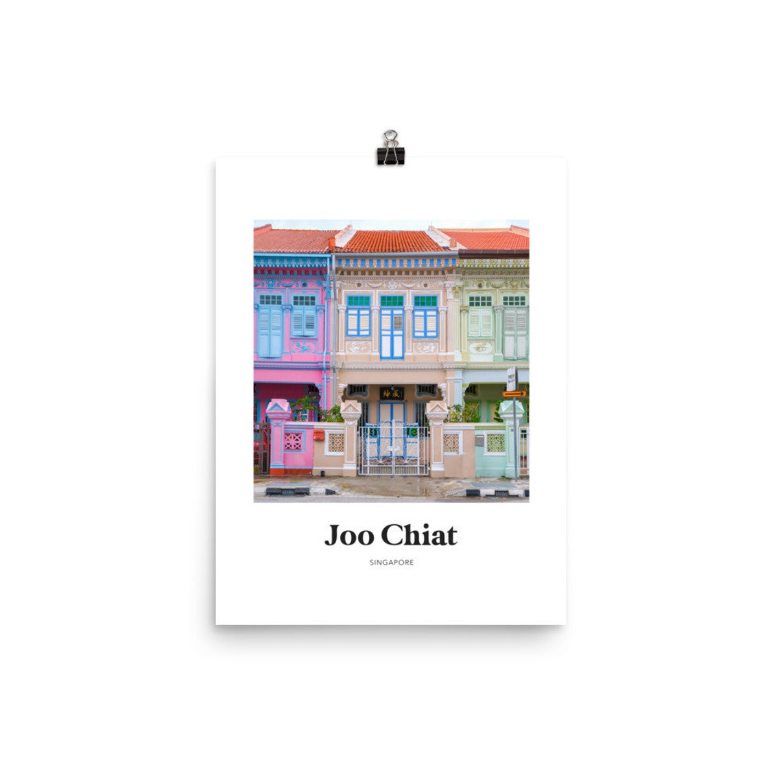 Singapore Joo Chiat Colorful Peranakan Shophouse Photography Poster - Image 2