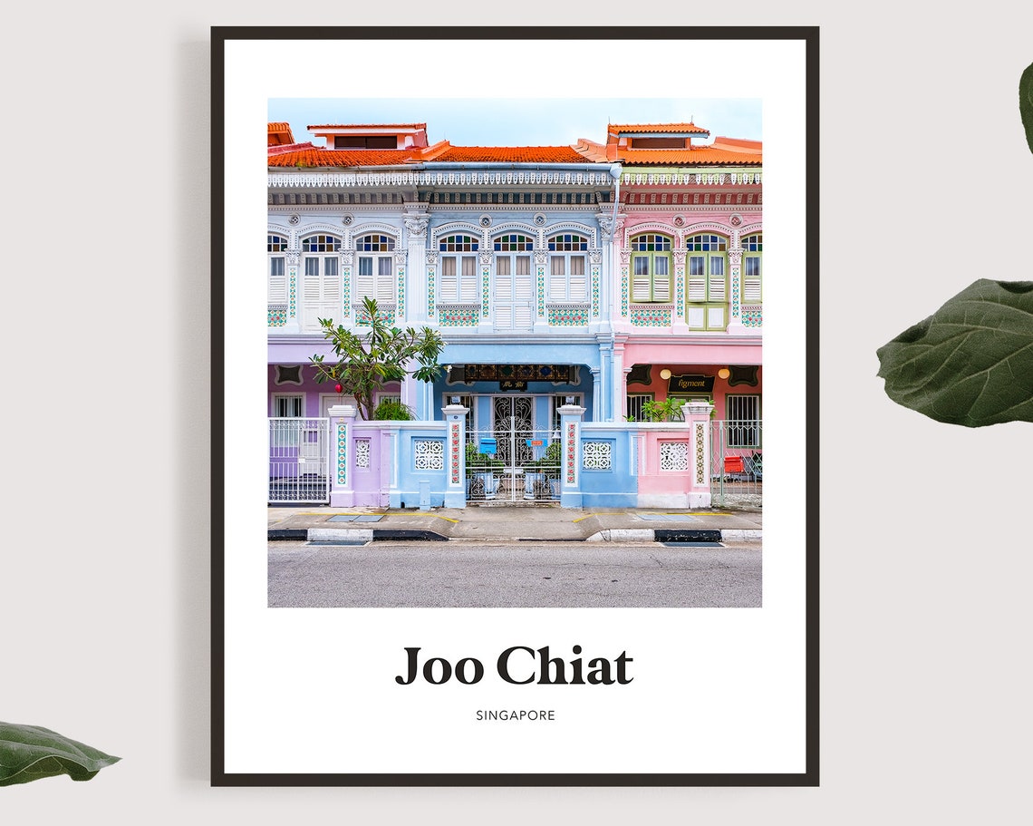 Joo Chiat Singapore Colorful Peranakan Shophouses Travel Poster