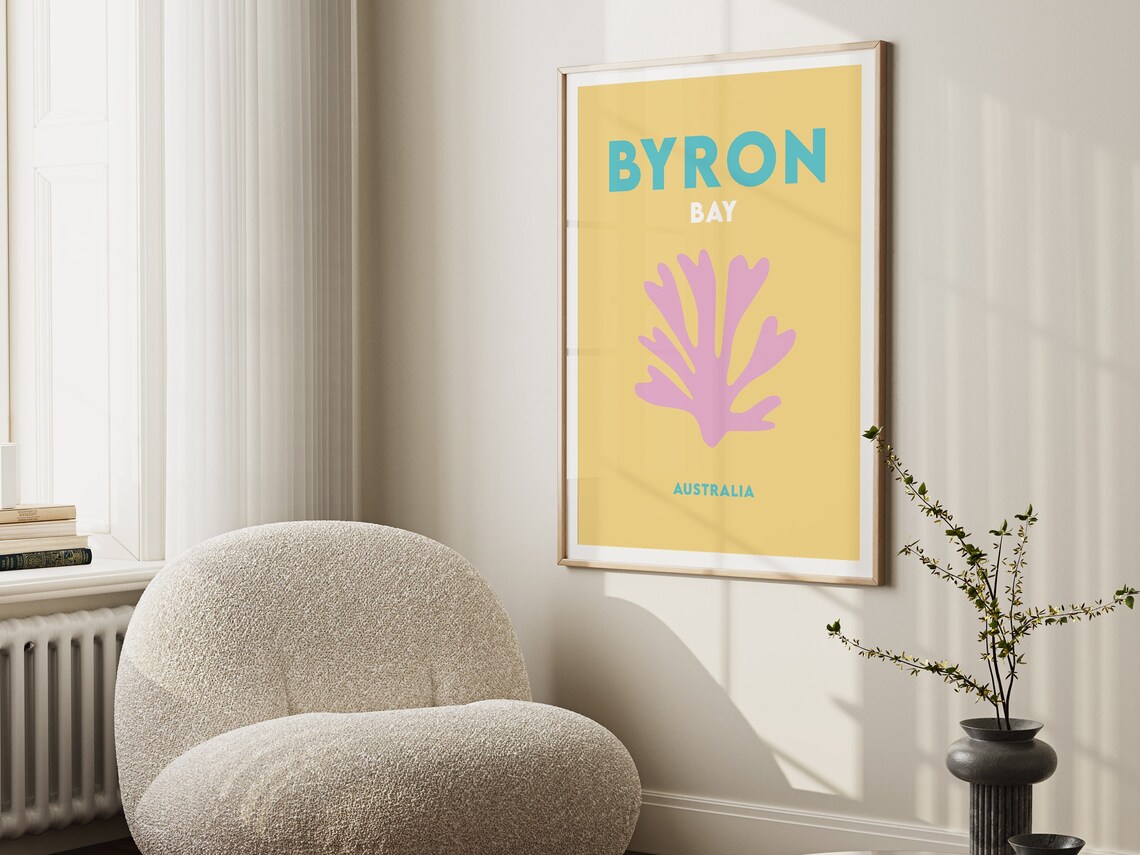 Byron Bay Minimalist Travel Poster, Beach Print - Image 2