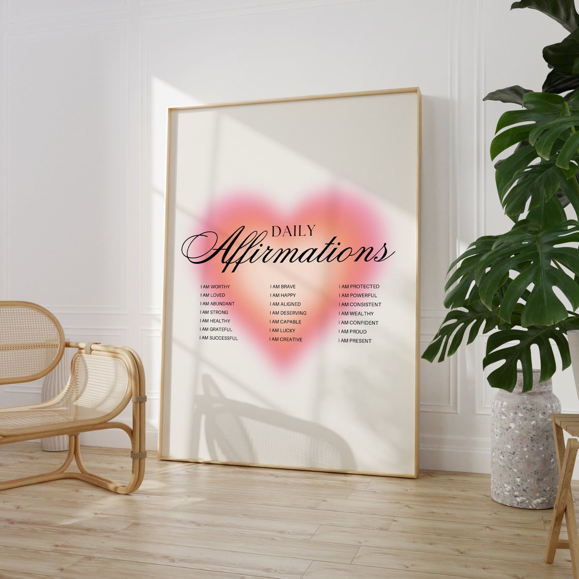 Daily Affirmations Print Poster Instant Poster Aura Poster I Am Affirmations Print Daily Motivational Poster - Image 2