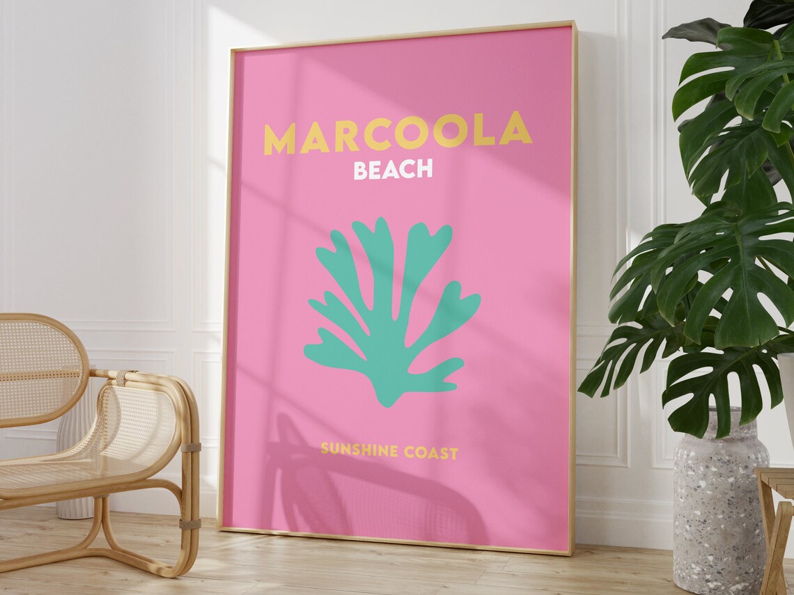 Marcoola Beach Minimalist Australian Travel Poster