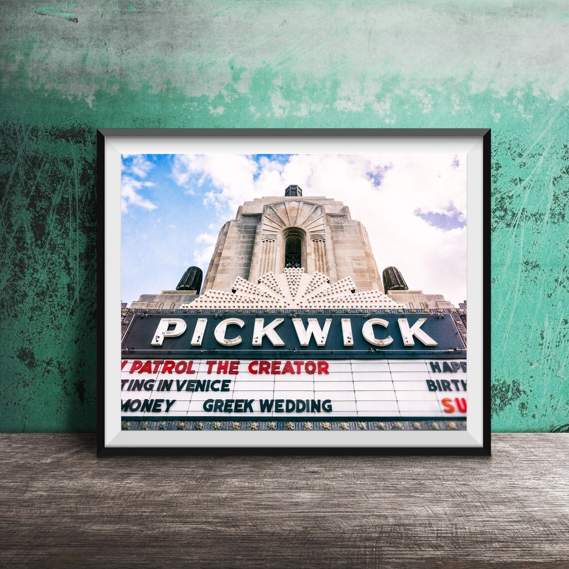 Historic Pickwick Theatre Art Deco Marquee Movie Sign Chicago Poster