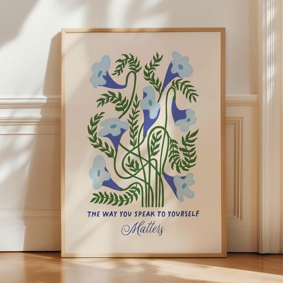 The Way You Speak To Yourself Matters Mental Health Posters Motivational Wall Art Positive Affirmation Therapy Office Decor
