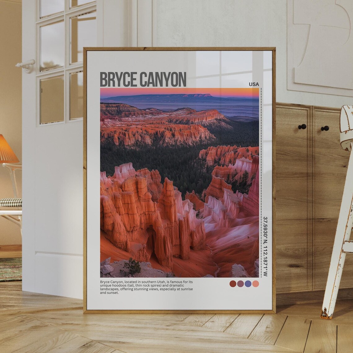 Bryce Canyon Hoodoos Sunrise Utah National Park Travel Poster
