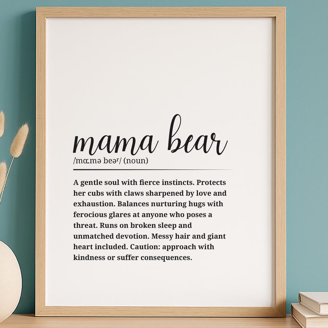 Mama Bear Definition Poster Wall Art For Moms Decor Protective Mother Gift - Image 6