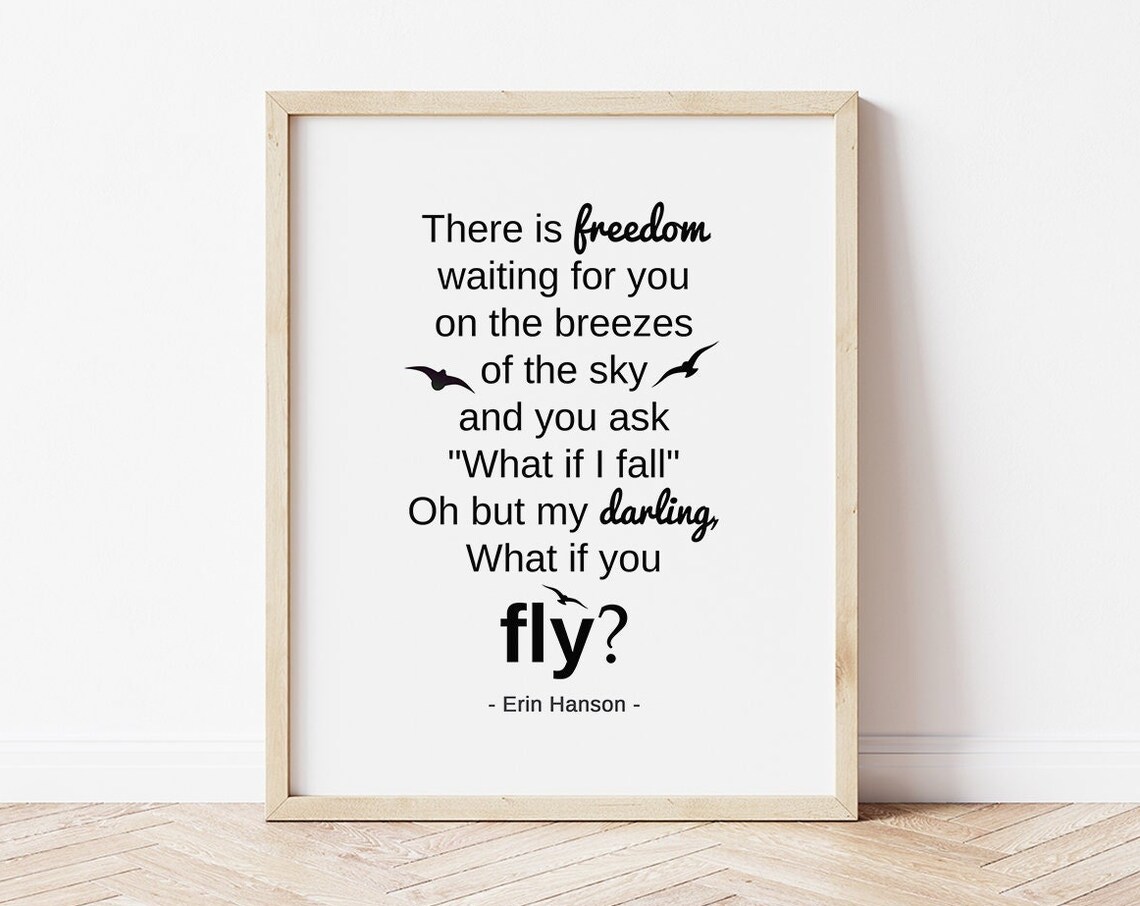 Erin Hanson Quote, Poem Art Print for Reflection