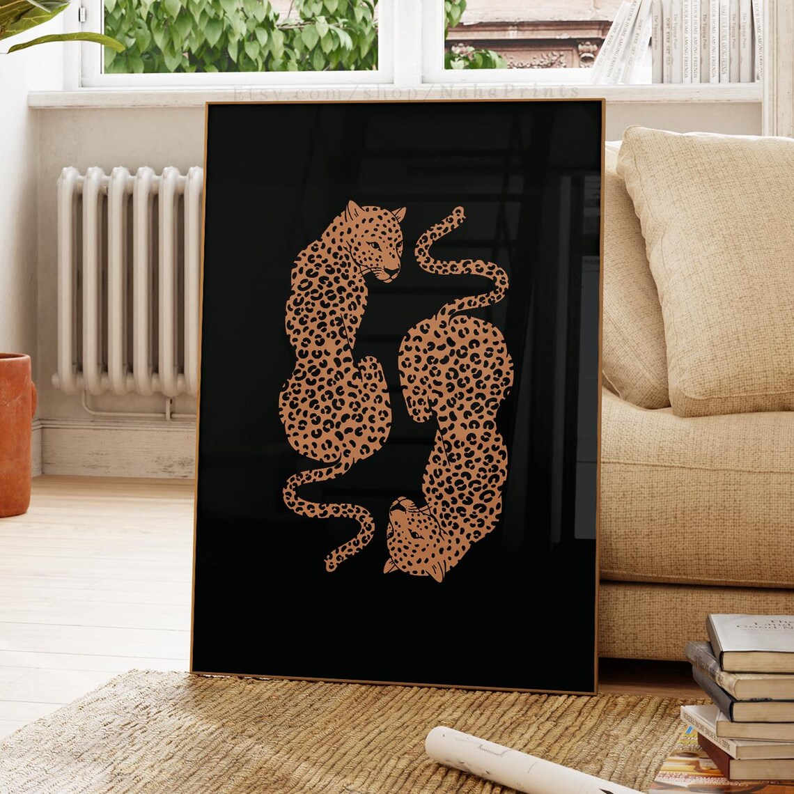 Cheetah Wall Print Retro Decor Neutral Room Poster Trendy Art Gallery