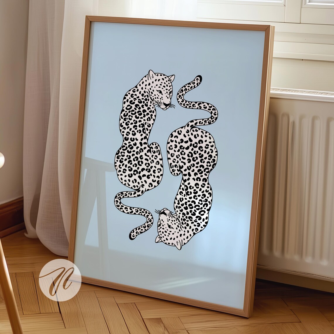 Light Blue Cheetah Print, Trendy Room Art Print