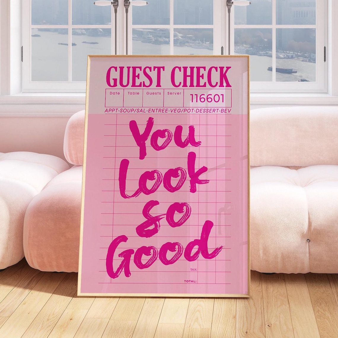 You Look So Good Guest Check Poster, Y2K Retro