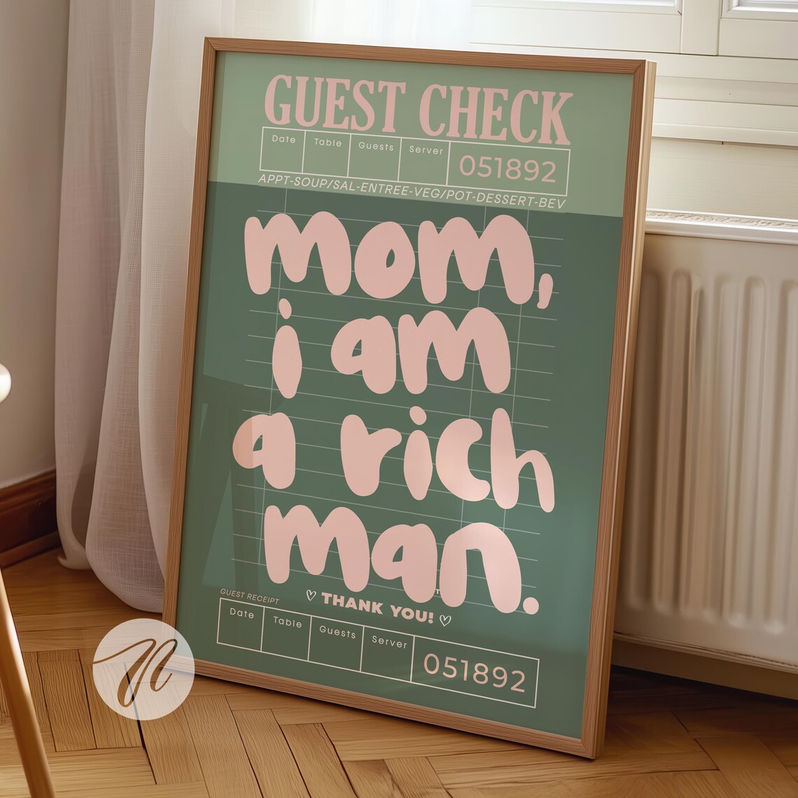 Mom I Am A Rich Man Guest Check Art Print