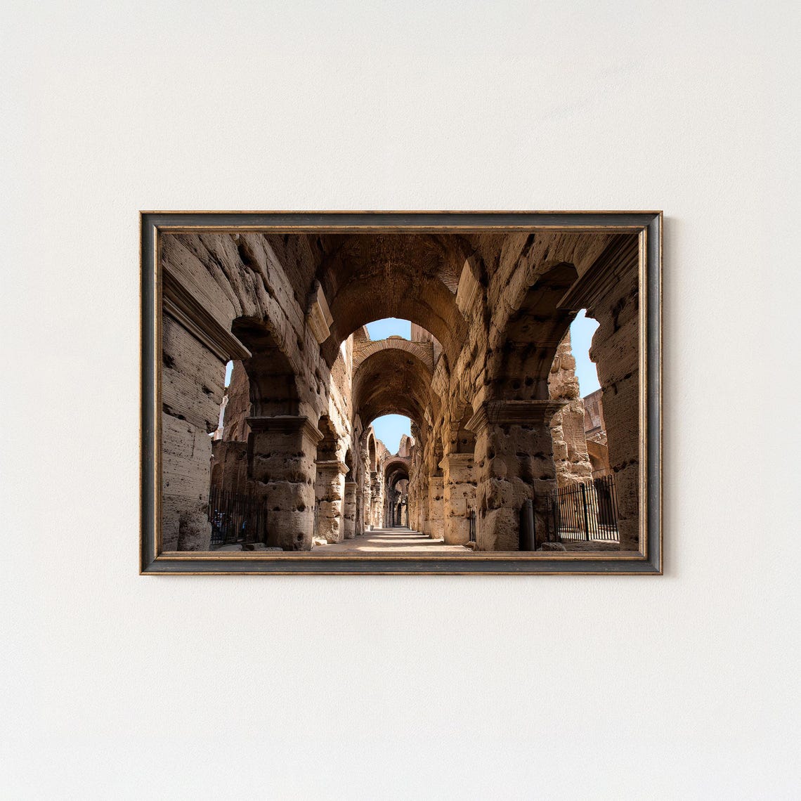 Colosseum Interior Ancient Stone Arches Rome Landmark Photo Poster